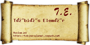 Tóbiás Elemér névjegykártya