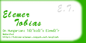 elemer tobias business card